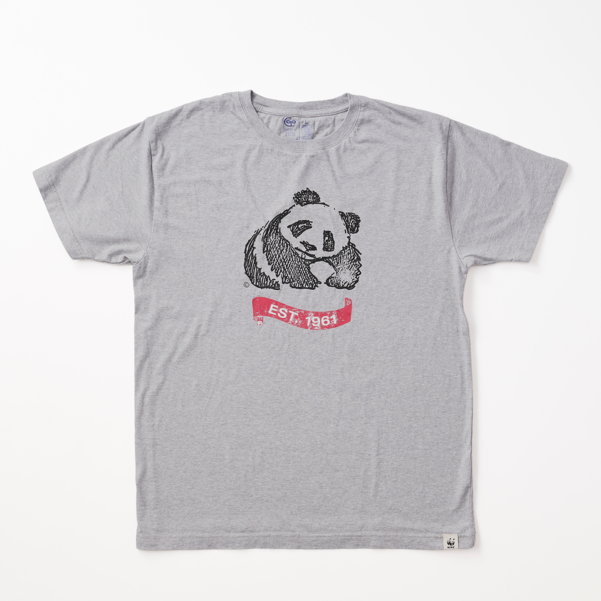 オーガニックコットン WWF 1961 PANDA Tシャツ 杢グレー – WWFジャパン