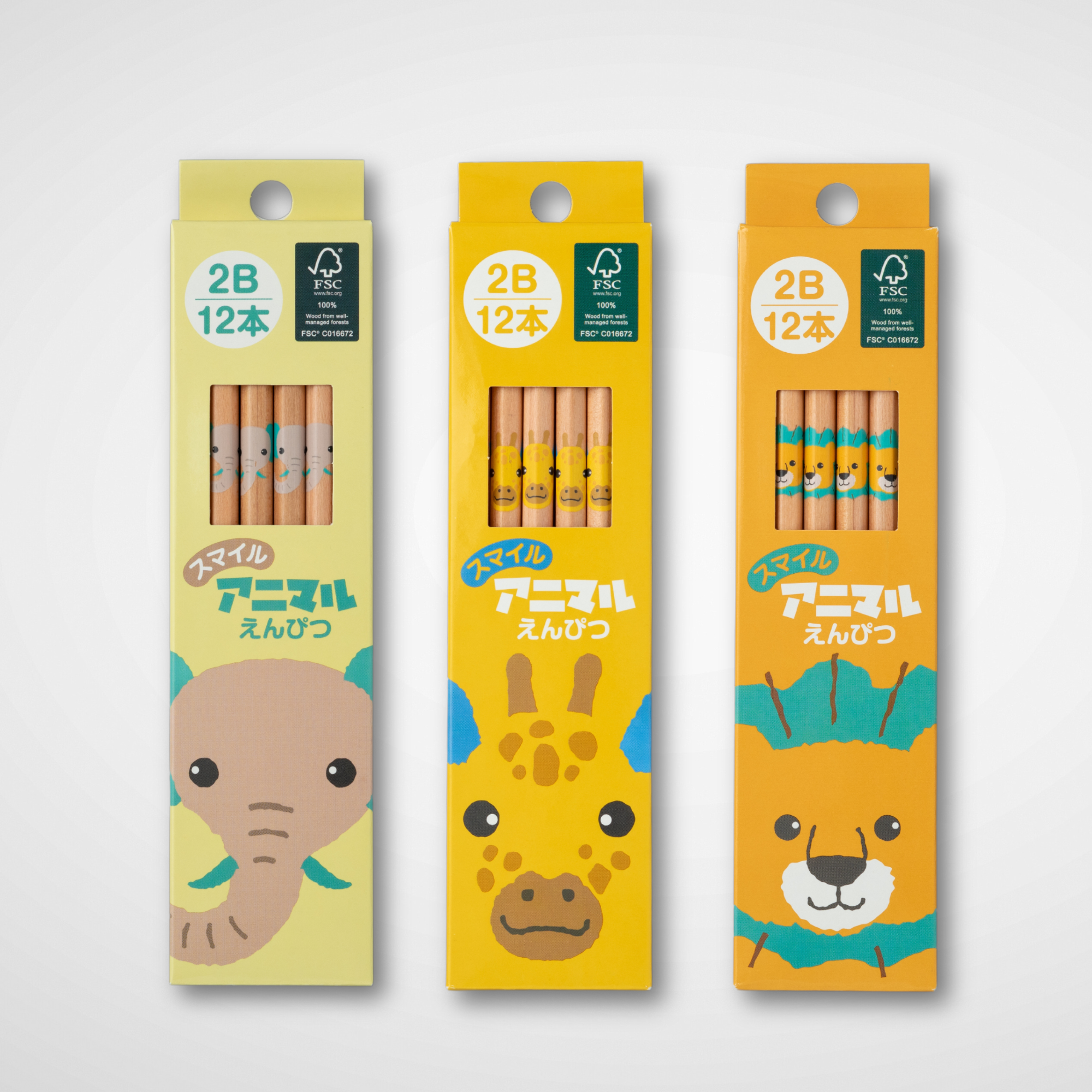 アニマル えんぴつ 3柄セット 森林認証 – WWFジャパン PANDA SHOP