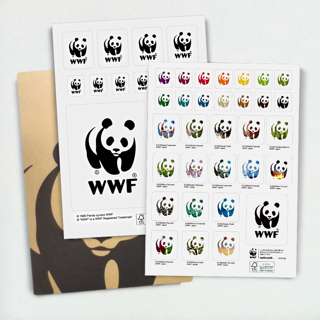 パンダシール パンダロゴステッカー 2枚セット – WWFジャパン PANDA SHOP