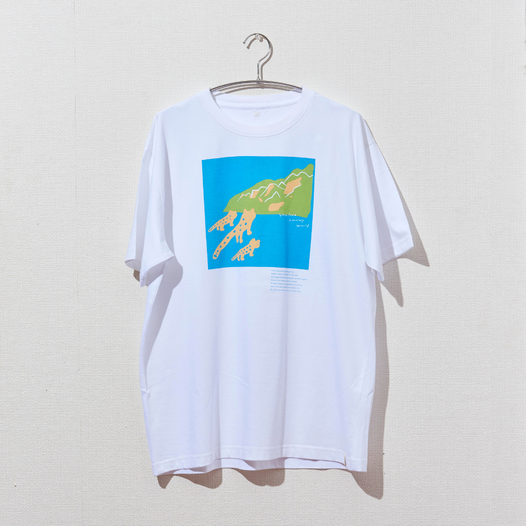 オーガニックコットン Tシャツ ユキヒョウ 白地 男女兼用 – WWF