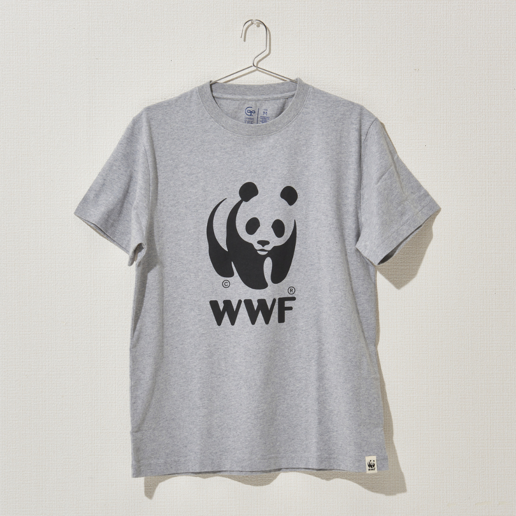 パンダロゴ Tシャツ GOTS認証 杢グレー – WWFジャパン PANDA SHOP