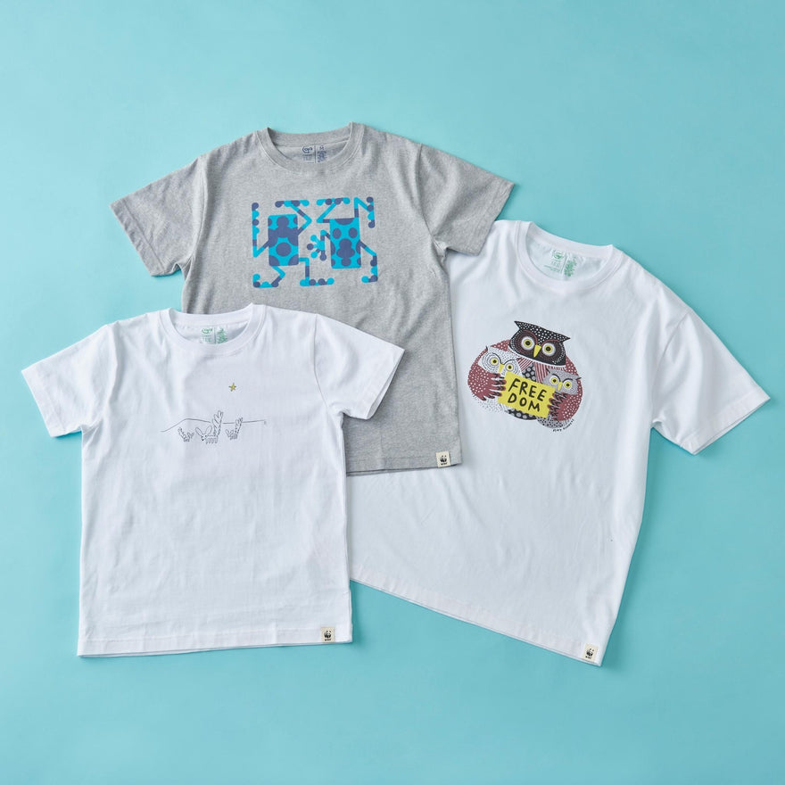 オーガニックコットン Tシャツ マダラヤドクガエル 杢グレー