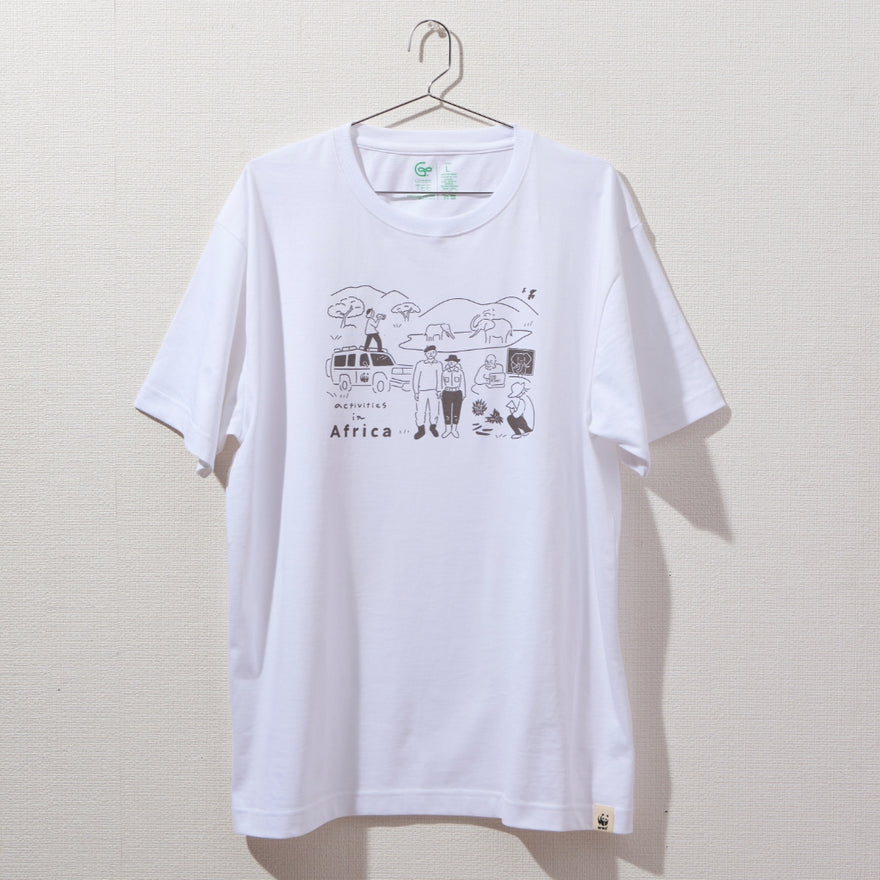 オーガニックコットン Tシャツ  アフリカ シロ地