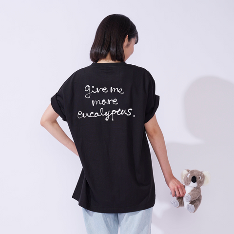 eucalyptus オーガニックコットンT (Black) 男女兼用【オーストラリア森林保全活動寄付付き】