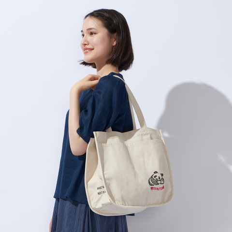 クラシカルパンダ 4ポケッツ パイピングトート GOTS認証