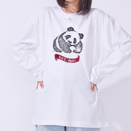 オーガニックコットン WWF 1961 PANDA ロンT シロ 男女兼用地