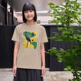 オーガニックコットン Tシャツ マナヅル1 カーキ