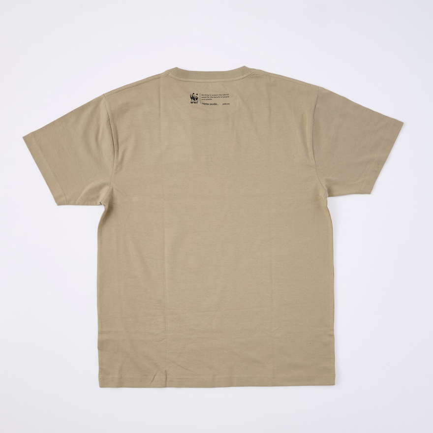 オーガニックコットン Tシャツ マナヅル1 カーキ