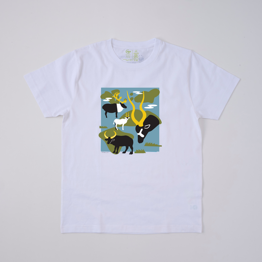 オーガニックコットン Tシャツ 角 白地