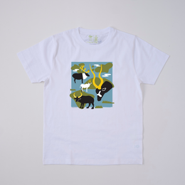 オーガニックコットン Tシャツ 角 白地