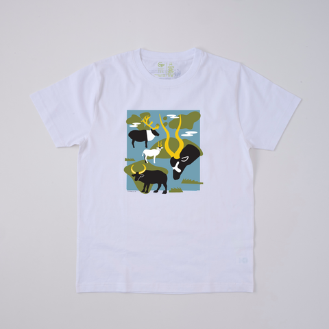 オーガニックコットン Tシャツ 角 白地