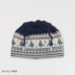 アルパカ ネックウォーマー 兼ニット帽 鳥のダンス