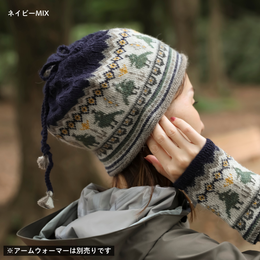 アルパカ ネックウォーマー 兼ニット帽 鳥のダンス