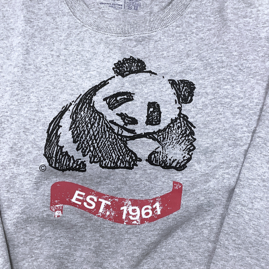 オーガニックコットン WWF1961PANDA スウェット 杢グレー