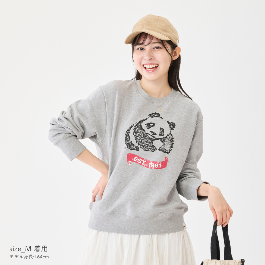 オーガニックコットン WWF1961PANDA スウェット 杢グレー