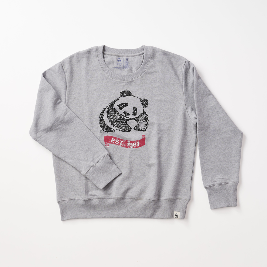 オーガニックコットン WWF1961PANDA スウェット 杢グレー