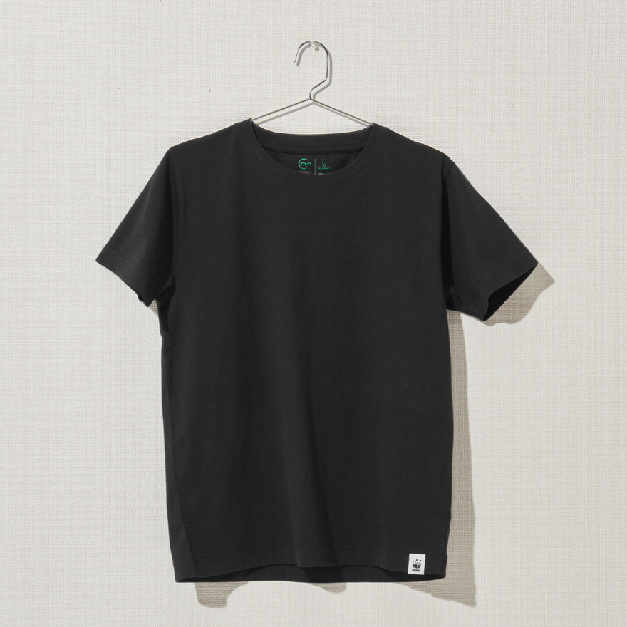 オーガニックコットンTシャツ 無地 クロ