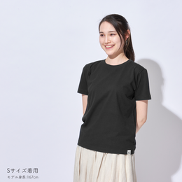 オーガニックコットンTシャツ 無地 クロ