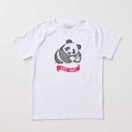 オーガニックコットン WWF 1961 PANDA Tシャツ シロ地 男女兼用