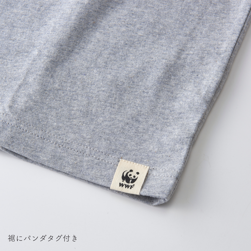 オーガニックコットン WWF 1961 PANDA Tシャツ 杢グレー
