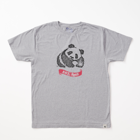 オーガニックコットン WWF 1961 PANDA Tシャツ 杢グレー