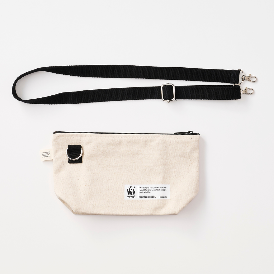 ショルダーポーチ GOTS認証 14ozキャンバス地 生成り