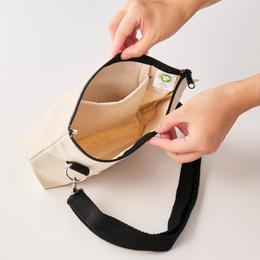 ショルダーポーチ GOTS認証 14ozキャンバス地 生成り