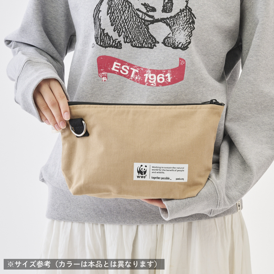 ショルダーポーチ GOTS認証 14ozキャンバス地 生成り