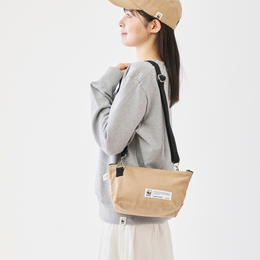 ショルダーポーチ GOTS認証 コットンツイル地 ベージュ