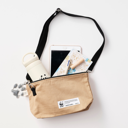 ショルダーポーチ GOTS認証 コットンツイル地 ベージュ