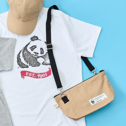 ショルダーポーチ GOTS認証 コットンツイル地 ベージュ