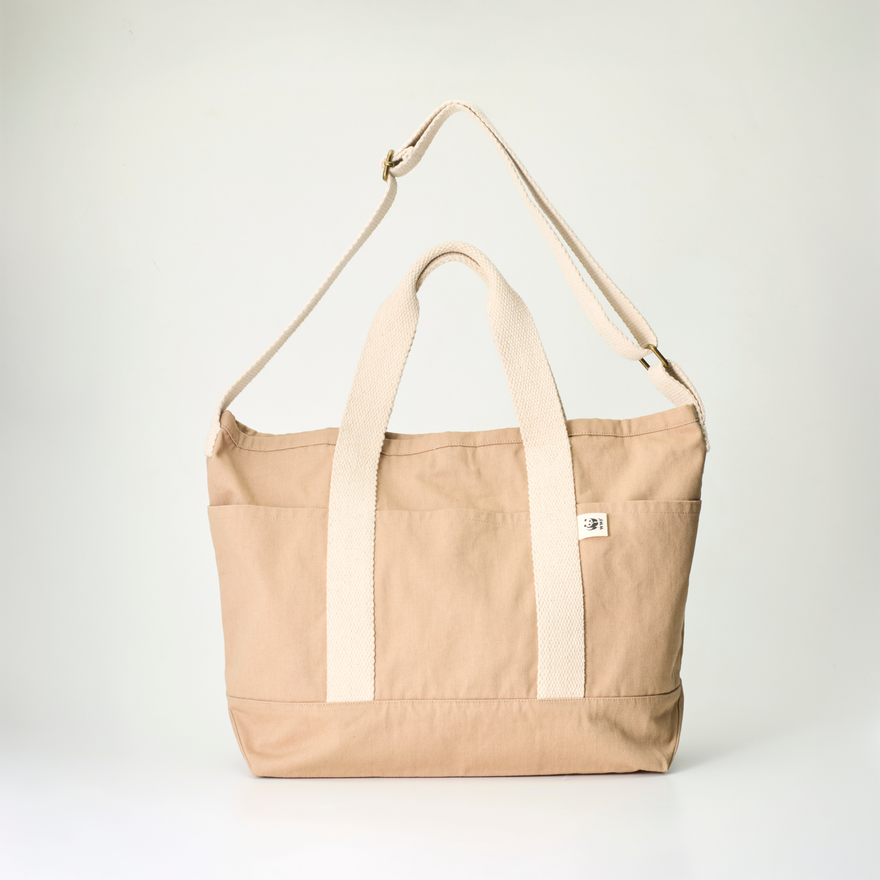 ポケットトート GOTS認証 コットンツイル地 ベージュ