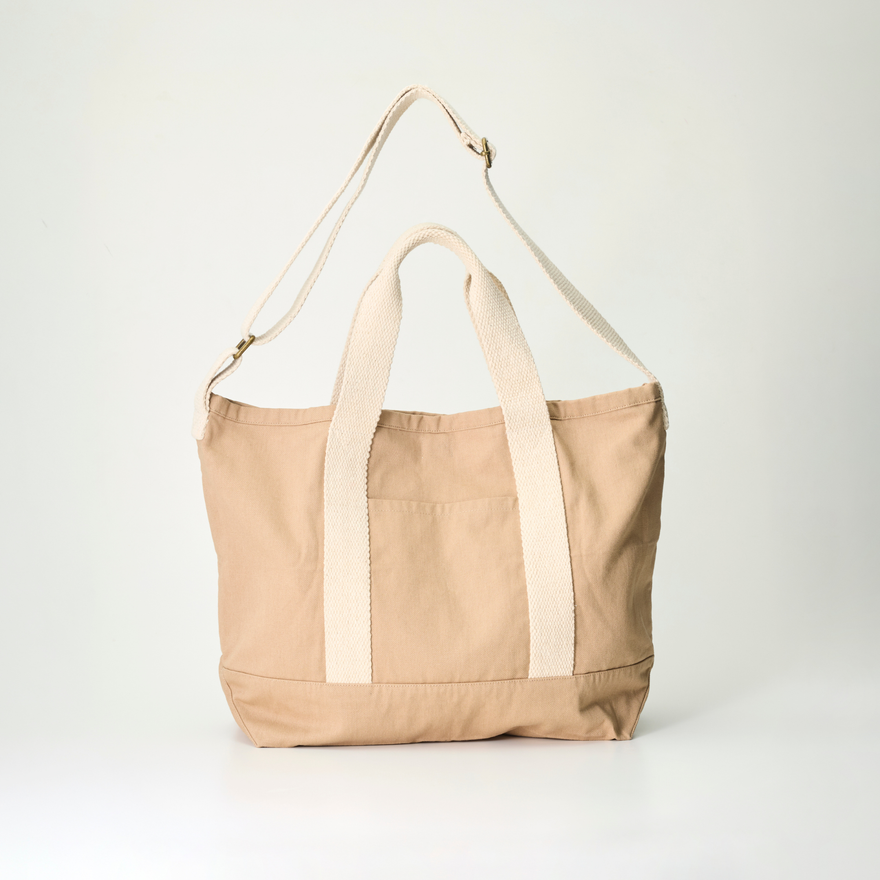 ポケットトート GOTS認証 コットンツイル地 ベージュ