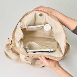 ポケットトート GOTS認証 コットンツイル地 ベージュ