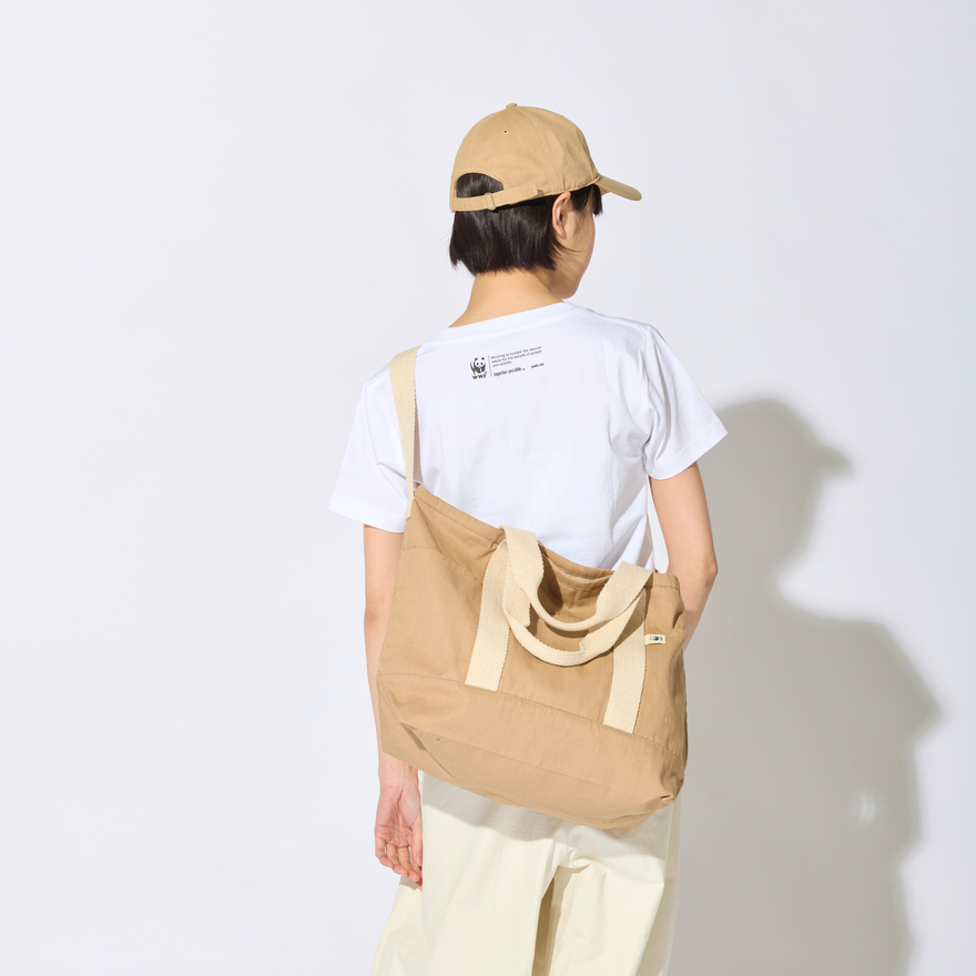 ポケットトート GOTS認証 コットンツイル地 ベージュ