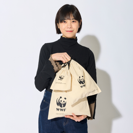 パンダ きんちゃく袋 3サイズセット GOTS認証