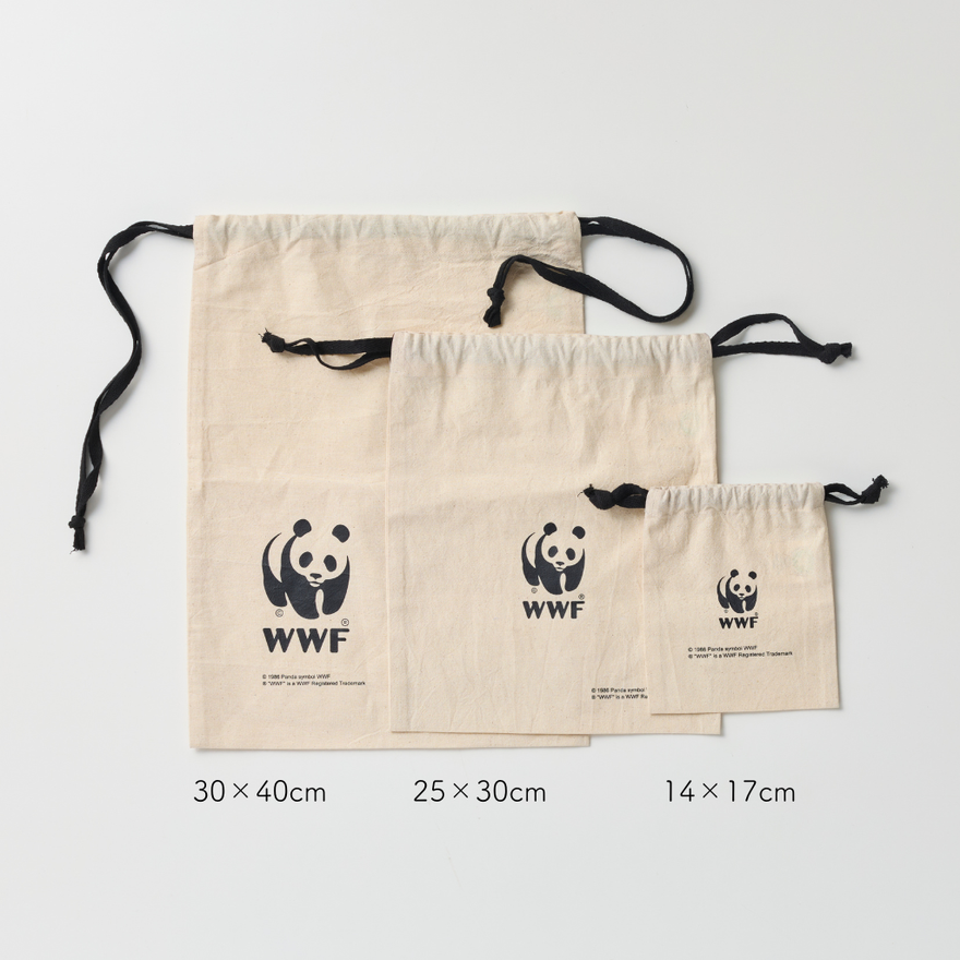 パンダ きんちゃく袋 3サイズセット GOTS認証