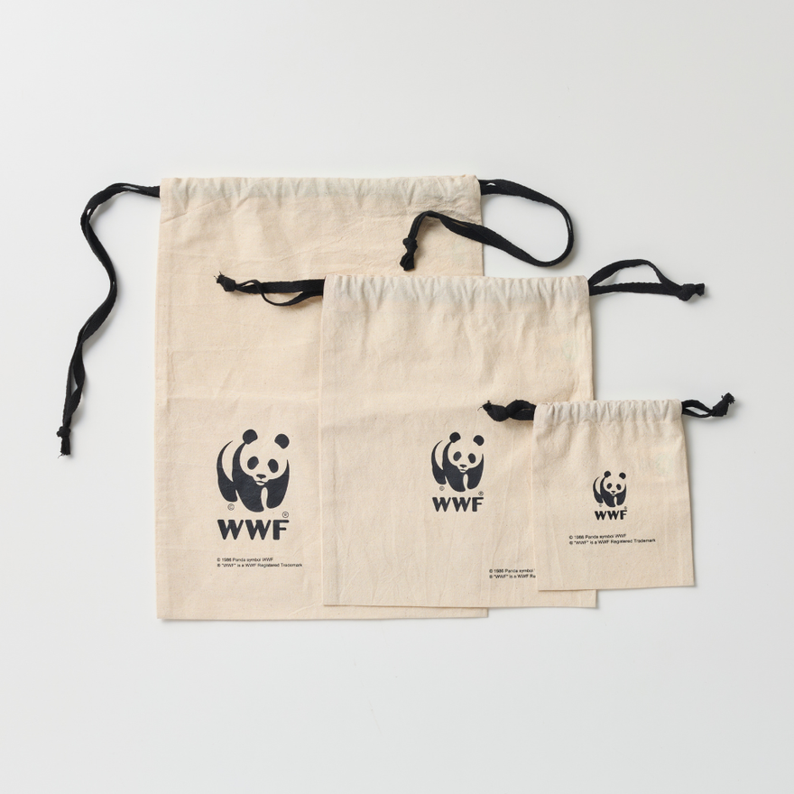パンダ きんちゃく袋 3サイズセット GOTS認証