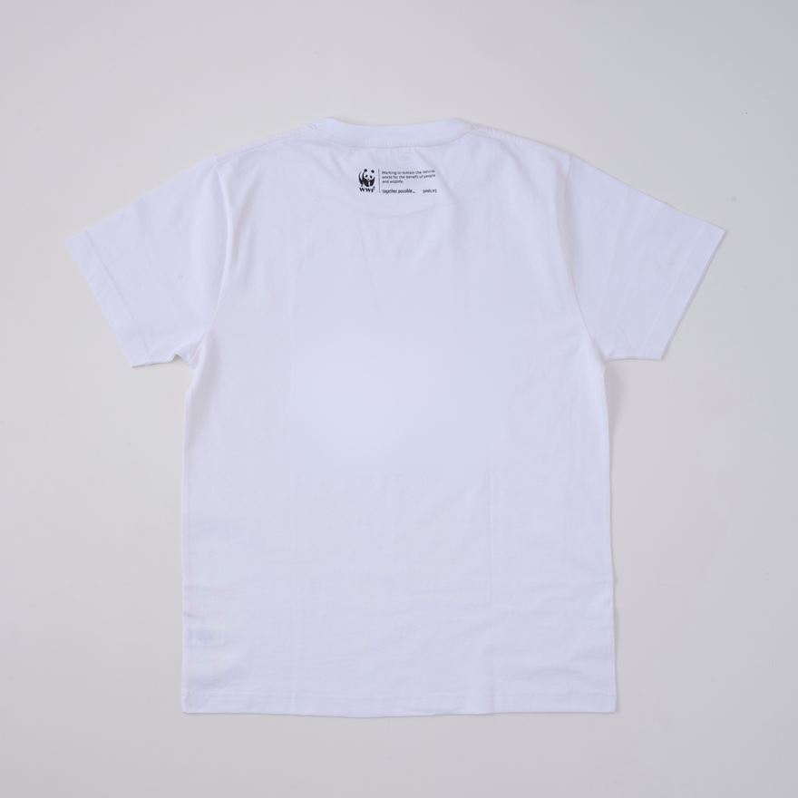 オーガニックコットン Tシャツ マヌルネコとナキウサギ 白地 男女兼用