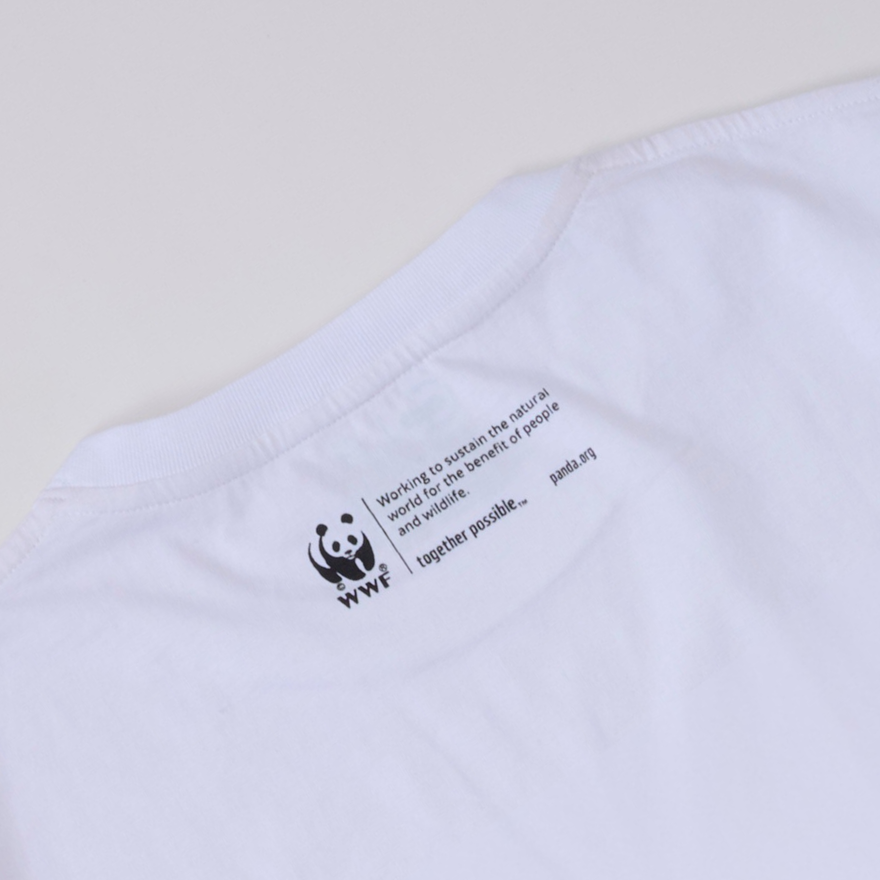 オーガニックコットン Tシャツ マヌルネコとナキウサギ 白地 男女兼用