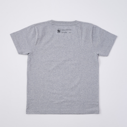 オーガニックコットン 歩くユキヒョウ Tシャツ  杢グレー 男女兼用男女兼用