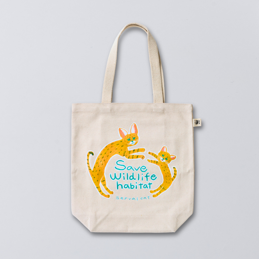 サーバル親子のジャンプ 縦長トート