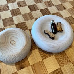 小物トレーにもなる 木製 鏡餅飾り 森林認証