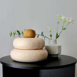 小物トレーにもなる 木製 鏡餅飾り 森林認証