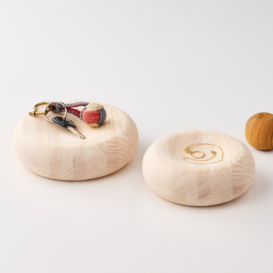 小物トレーにもなる 木製 鏡餅飾り 森林認証