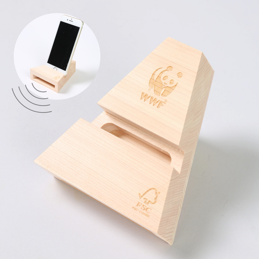 木製 スマホスタンドスピーカー 森林認証